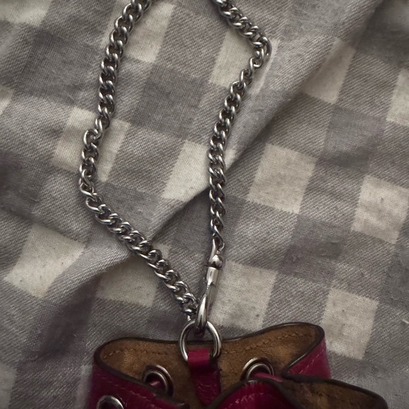 Coach Red Patent Leather Mini Drawstring Bucket Bag/ Wristlet Silver Hardware - Picture 5 of 6